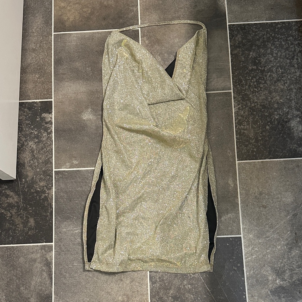 SHEIN Glittering Gold Dress